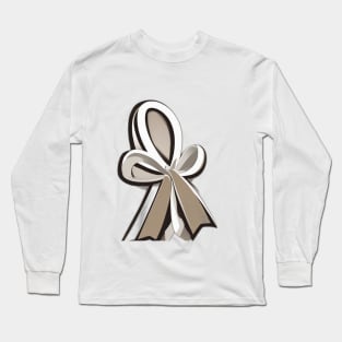 Elegant Silver Bow Design No. 649 Long Sleeve T-Shirt